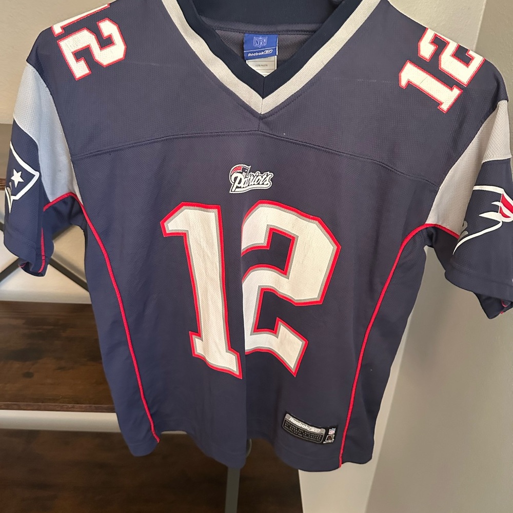 Reebok Blue and White Men's Jersey